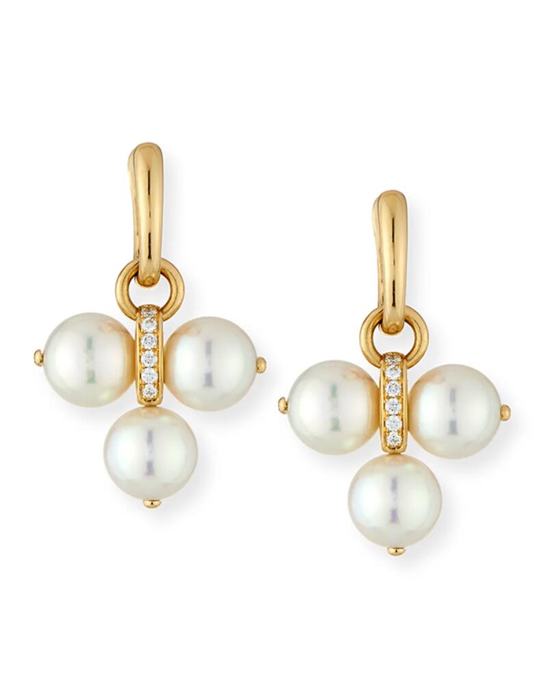 Belpearl Detachable Akoya Pearl Trio Drop Earrings with Diamonds Cover