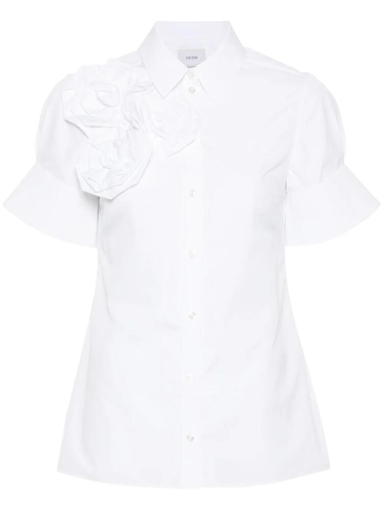 ERDEM rose-appliqué cotton shirt - White Cover