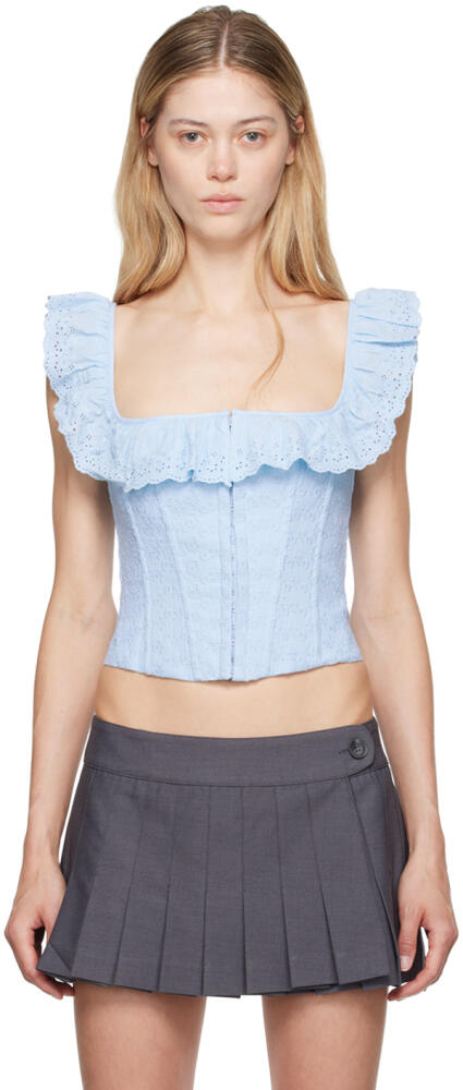 GUIZIO Blue Bettina Corset Tank Top Cover