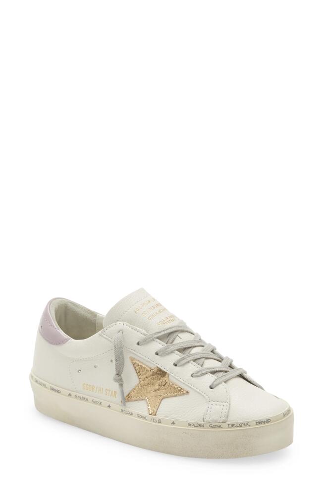 Golden Goose Hi Star Platform Sneaker in White/Gold/Lilac Cover