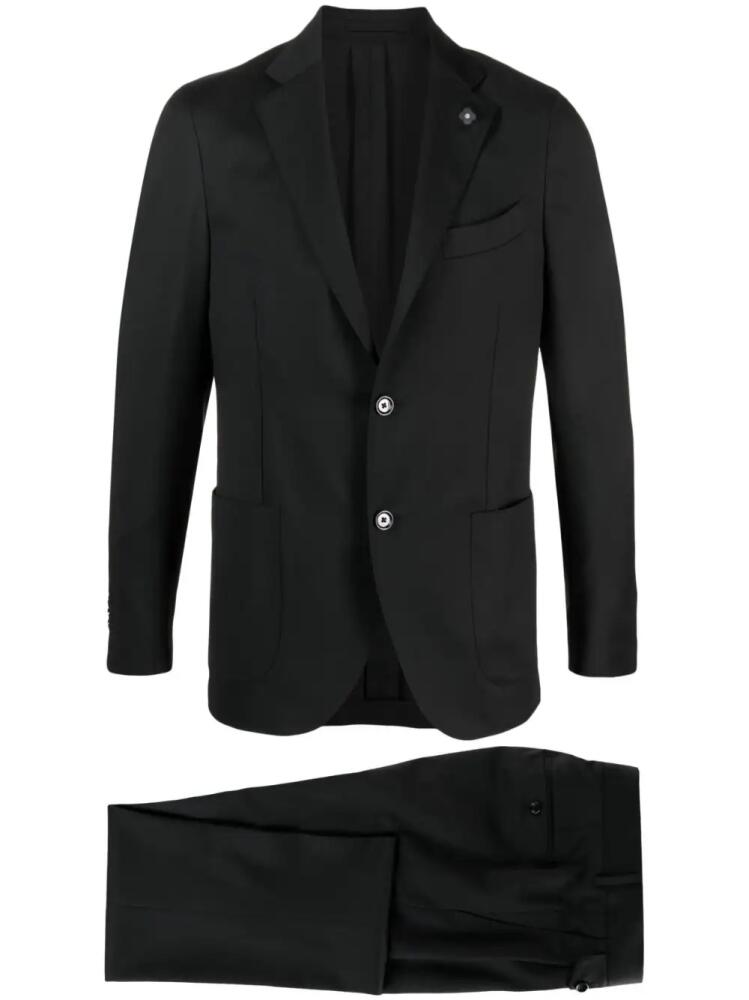 Lardini single-breasted wool suit - Black Cover