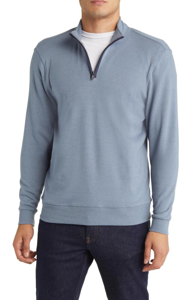 The Normal Brand Puremeso Weekend Quarter Zip Top in Mineral Blue Cover