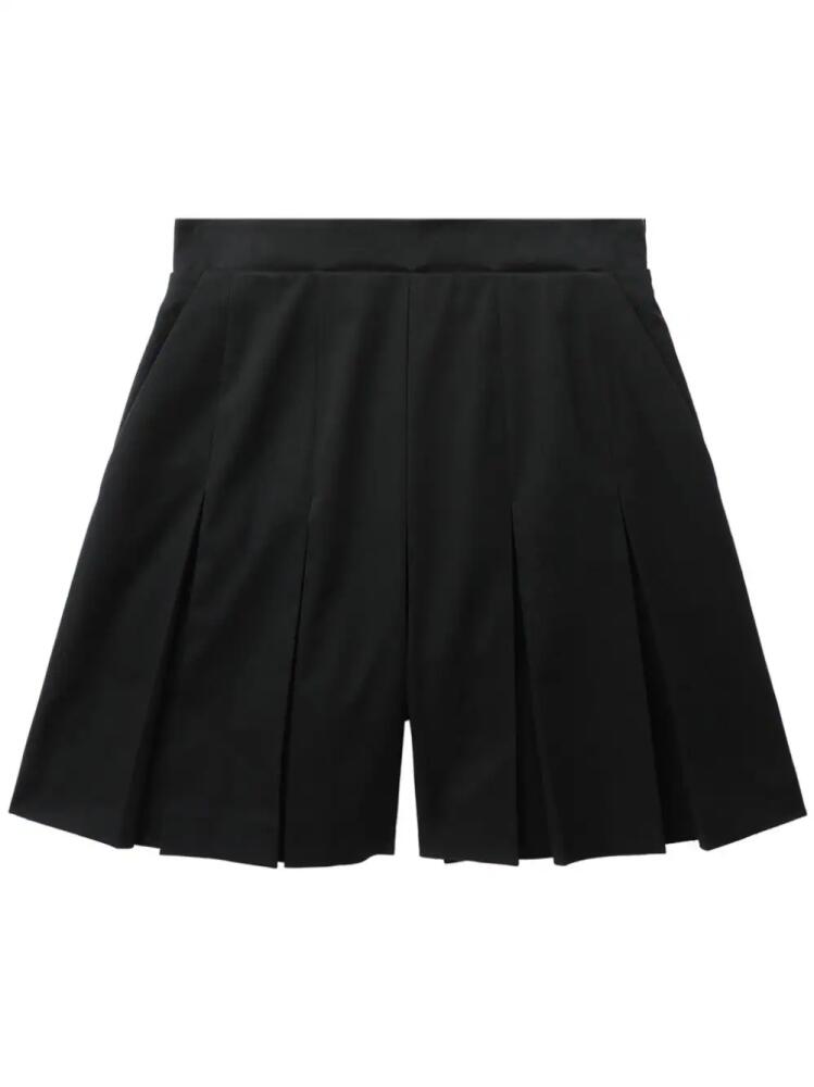 Juun.J pleated cotton-blend shorts - Black Cover