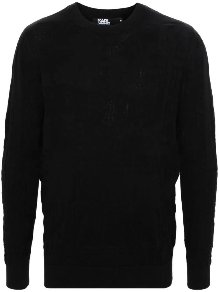 Karl Lagerfeld jacquard-logo cotton jumper - Black Cover