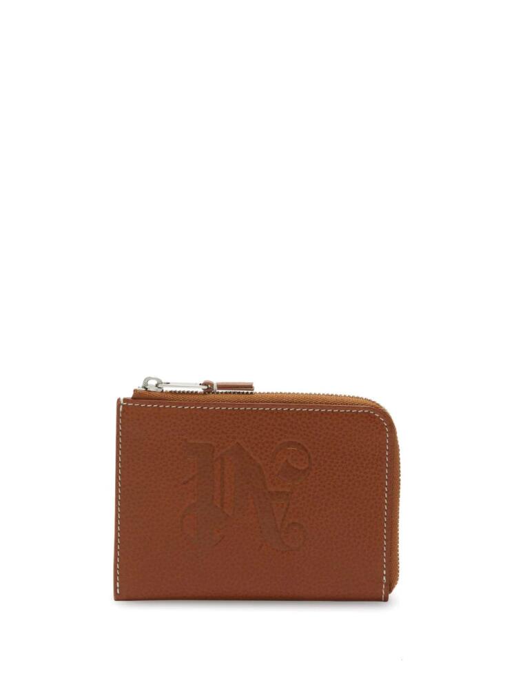 Palm Angels PA monogram zipped cardholder - Brown Cover