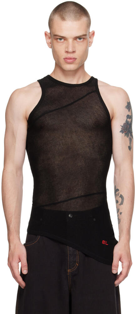 Eckhaus Latta Black Spiral Tank Top Cover