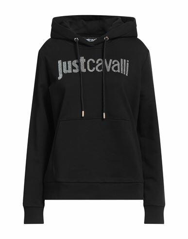 Just Cavalli Woman Sweatshirt Black Cotton, Elastane Cover