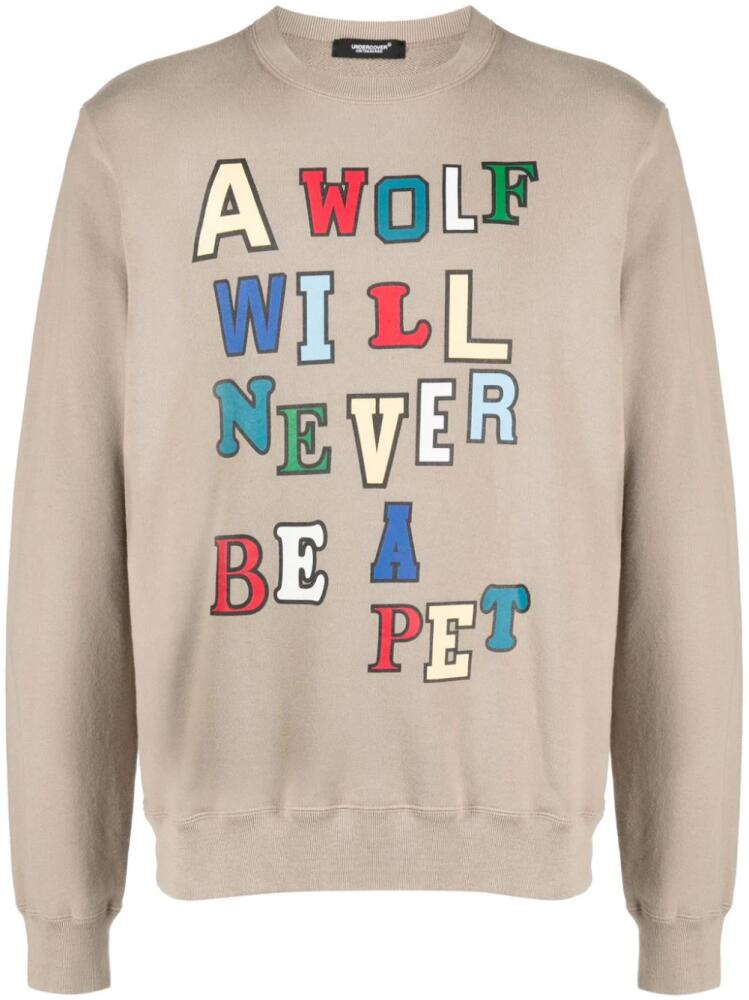 Undercover slogan-print cotton sweatshirt - Brown Cover