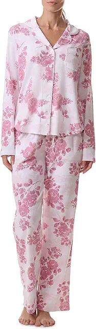 Karen Neuburger Long Sleeve Girlfriend Pajama Set With Satin Picot (Floral Toile) Women's Pajama Sets Cover