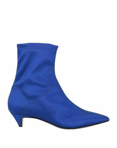 Strategia Woman Ankle boots Bright blue Textile fibers Cover