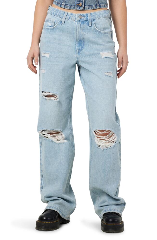 Noisy may Frilla Ripped Jeans in Medium Blue Denim Cover