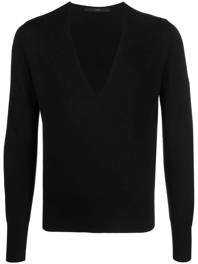 SAPIO V-neck long-sleeve jumper - Black Cover