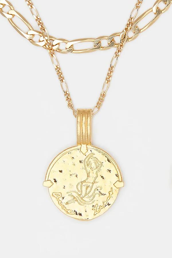 Deux Lions Jewelry Gold Sicilian Zodiac Layered Necklace in Capricorn Cover