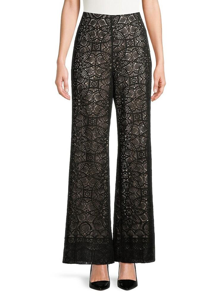 Kobi Halperin Women's Piper Chantilly Lace Flare Pants - Black Cover