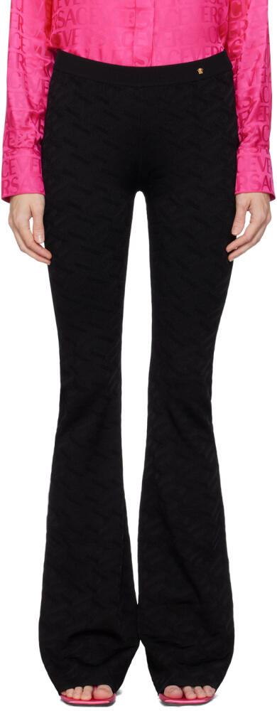 Versace Black La Greca Trousers Cover