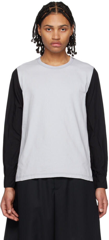 Black Comme des Garçons Gray & Black Paneled Long Sleeve T-Shirt Cover