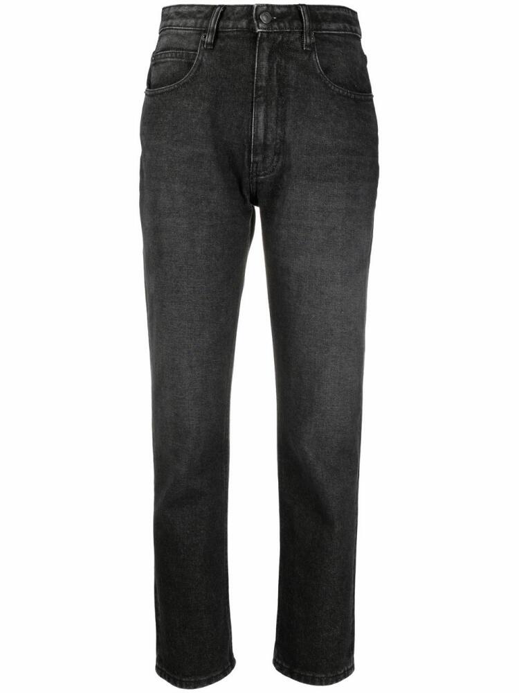 AMI Paris high-waisted straight-leg jeans - Black Cover