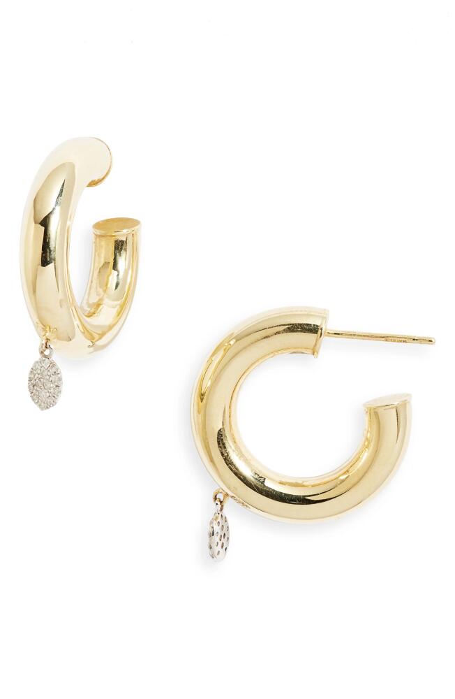 Meira T Diamond Disc Hoop Drop Earrings in Yellow Cover