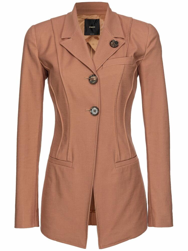 PINKO topstitch single-breasted blazer - Brown Cover