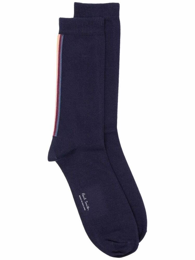 Paul Smith stripe-detail organic cotton socks - Blue Cover