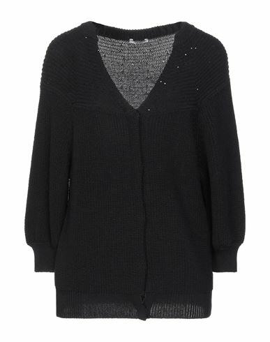 Peserico Woman Cardigan Midnight blue Cotton, Polyester Cover