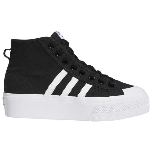 adidas Originals Nizza Platform Mid - Womens Basketball Shoes White/Black Cover