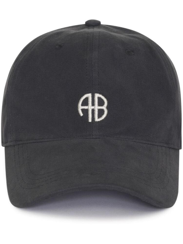 ANINE BING logo-embroidered cotton cap - Black Cover