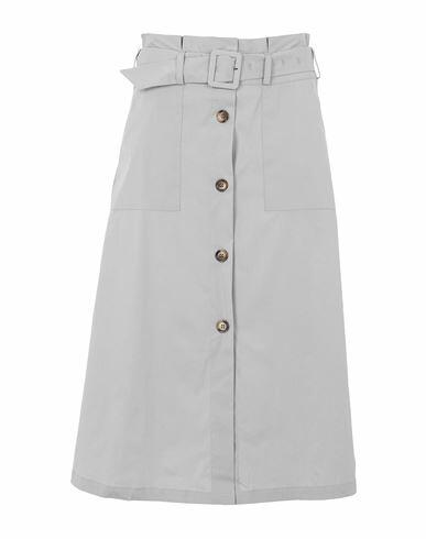 8 By Yoox Cotton Blend Twill Full-button A-line Utility Skirt Woman Midi skirt Dove grey Cotton, Polyamide, Elastane Cover