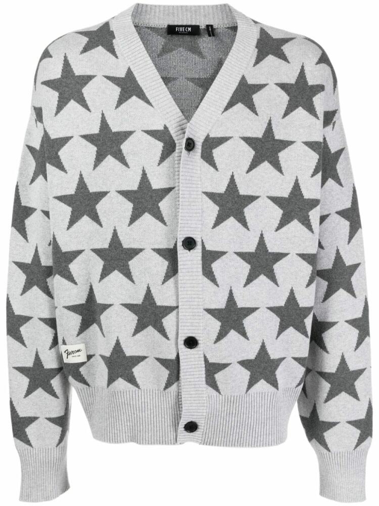 FIVE CM star intarsia-knit cardigan - Grey Cover