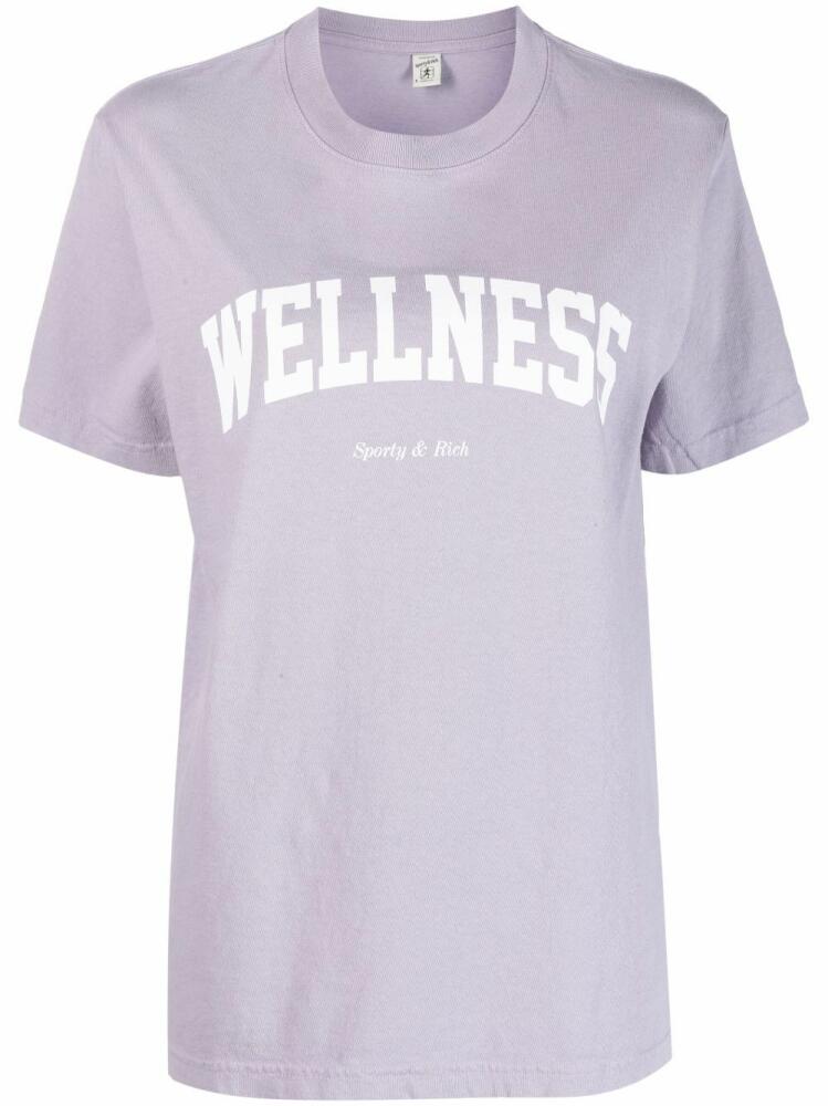 Sporty & Rich Wellness logo-print T-shirt - Purple Cover