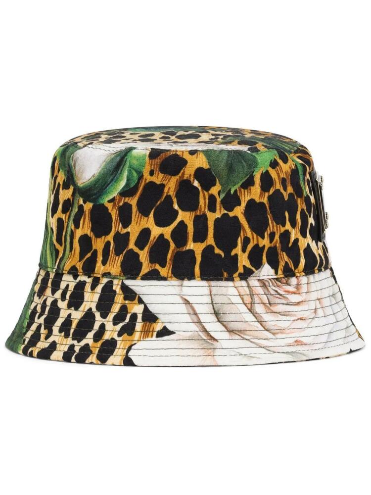 Dolce & Gabbana floral leopard-print bucket hat - Brown Cover