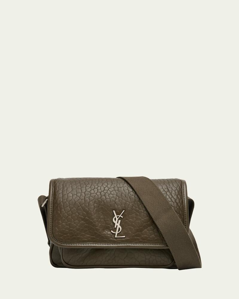 Saint Laurent Men's Niki Small Messenger Bag in Grained Lambskin Cover