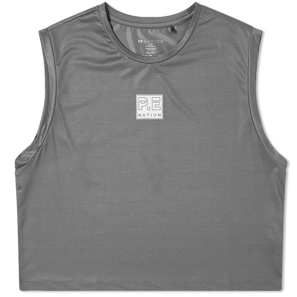 P.E Nation Women's Arrowhead Air Form Cropped Tank in Dark Shadow Cover