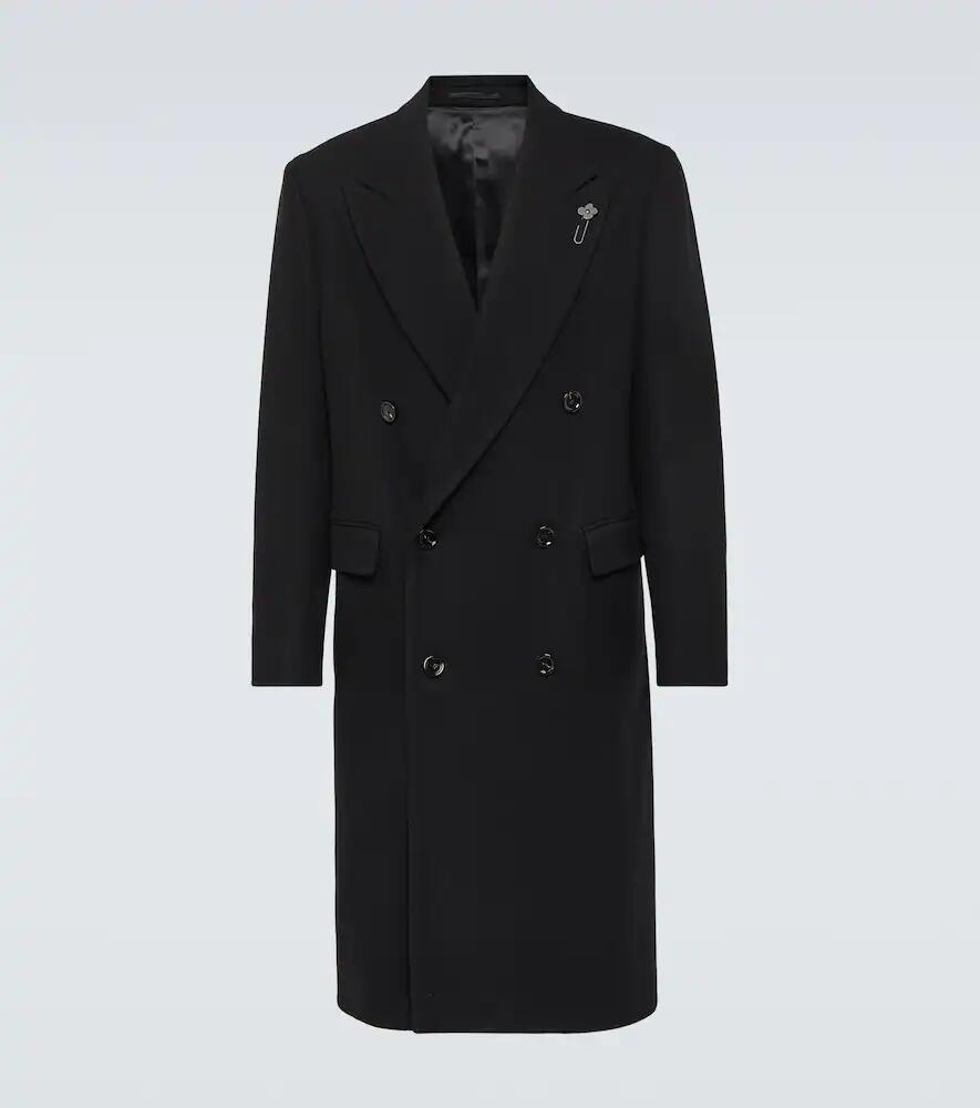 Lardini Double-breasted wool-blend overcoat Cover