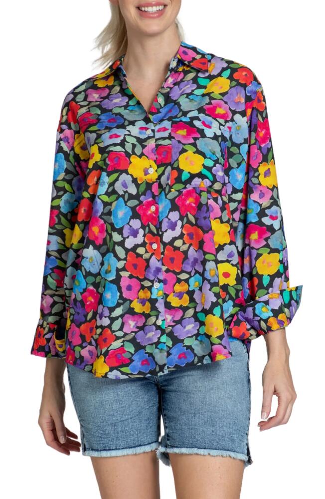 APNY Oversize Floral Button-Up Shirt in Pink Multi Cover