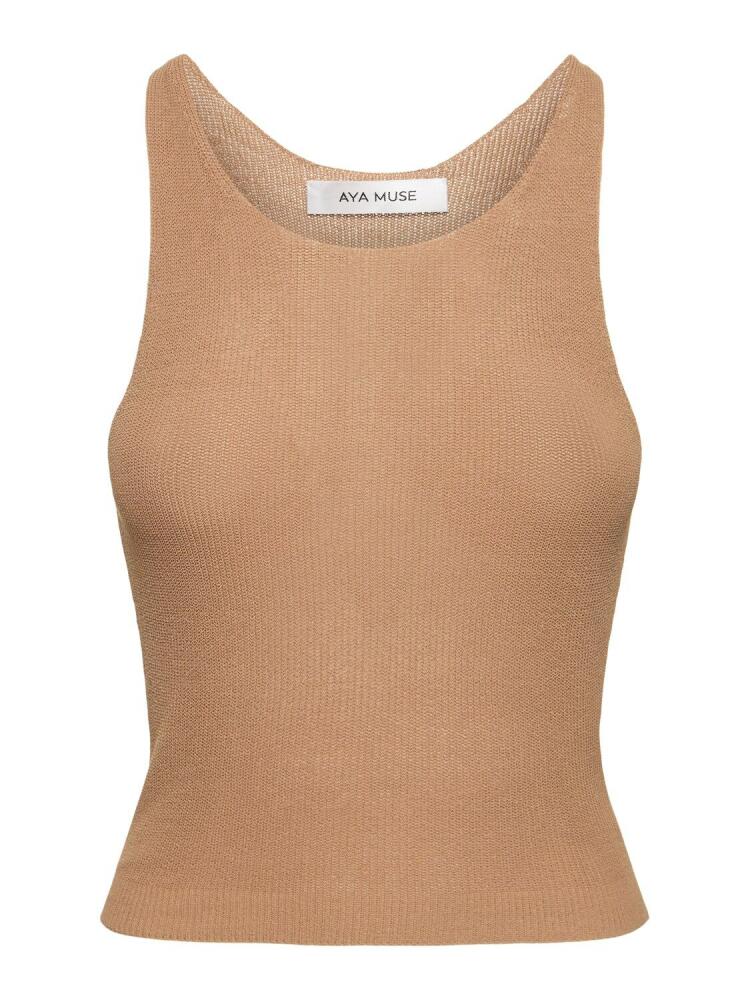 AYA MUSE Faye Knitted Cotton Blend Tank Top Cover