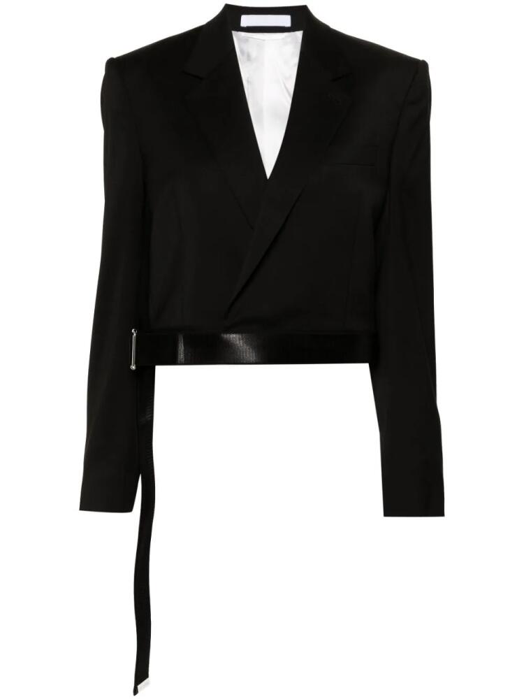 Helmut Lang Wrap cropped wool blazer - Black Cover