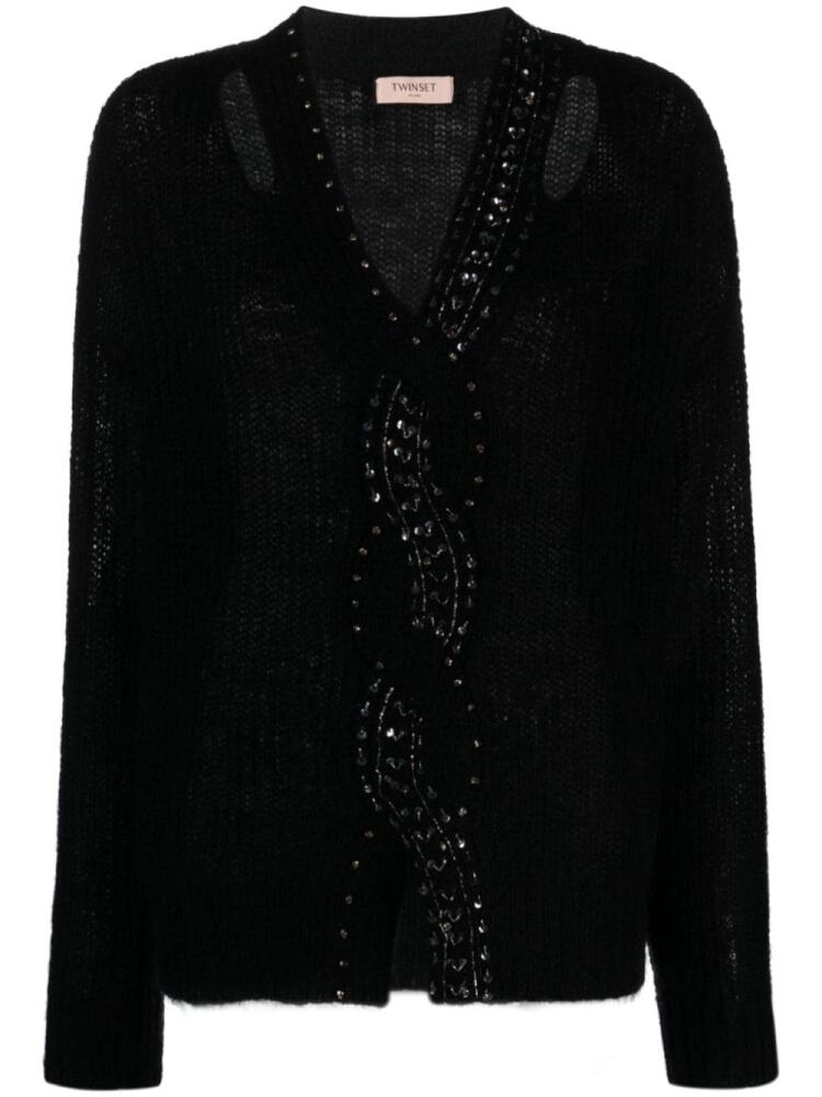 TWINSET rhinestone-embellished cut-out jumper - Black Cover