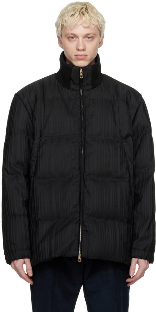 Paul Smith Black Shadow Stripe Down Coat Cover