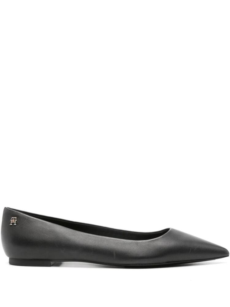 Tommy Hilfiger Essential pointed leather ballerina shoes - Black Cover