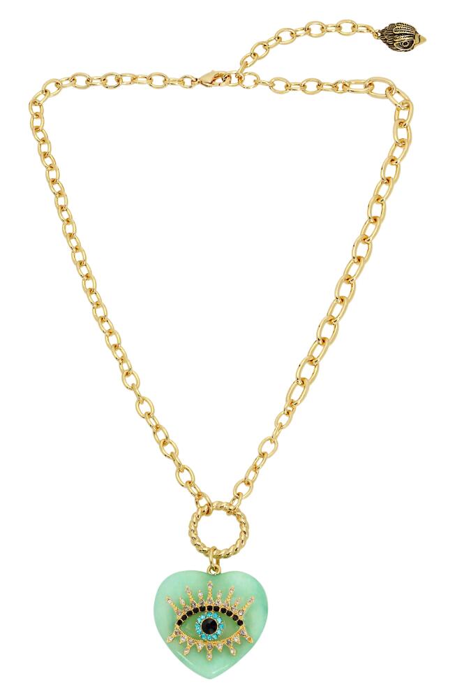 Kurt Geiger London Evil Eye Heart Pendant Necklace in Green Cover