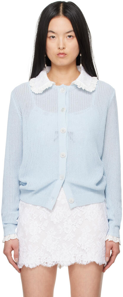 SHUSHU/TONG SSENSE Exclusive Blue False Collar Cardigan Cover