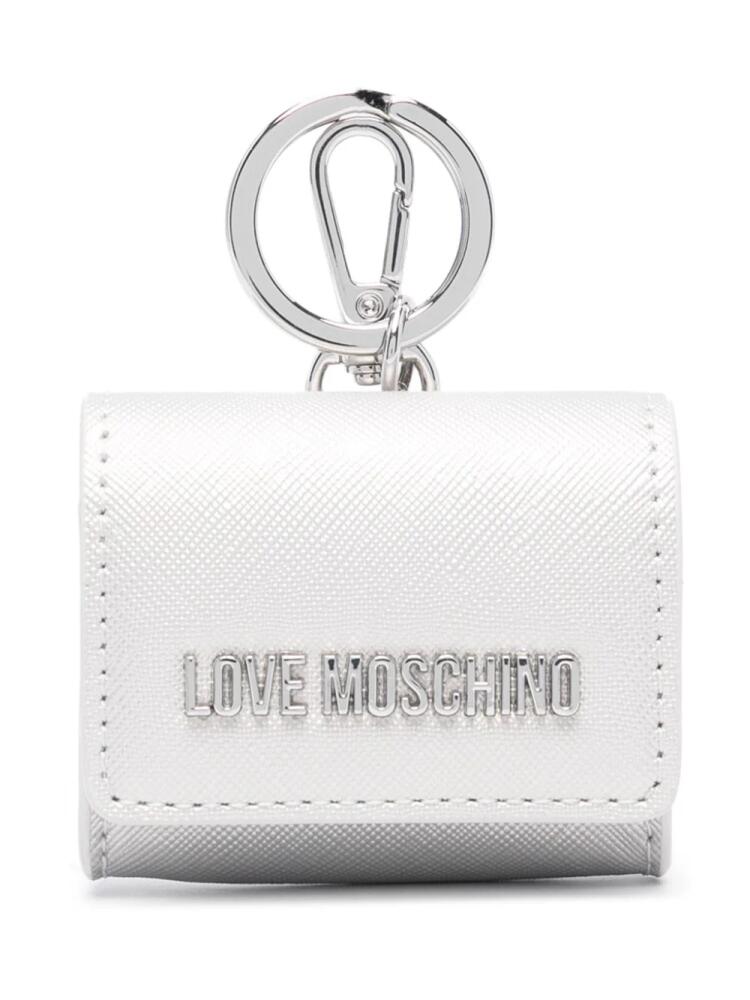 Love Moschino logo-plaque AirPods case - Silver Cover