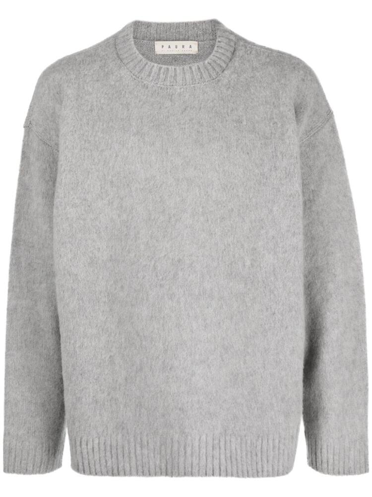 Paura ribbed-trim virgin wool jumper - Grey Cover