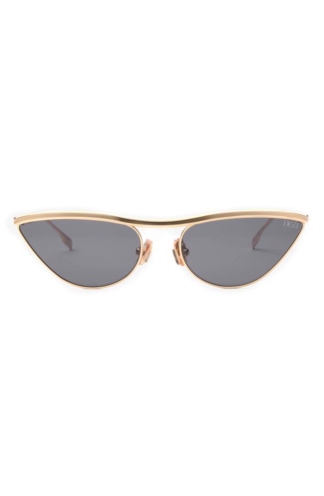 DEZI Toxica 59mm Cat Eye Sunglasses in Gold /Dark Smoke Cover