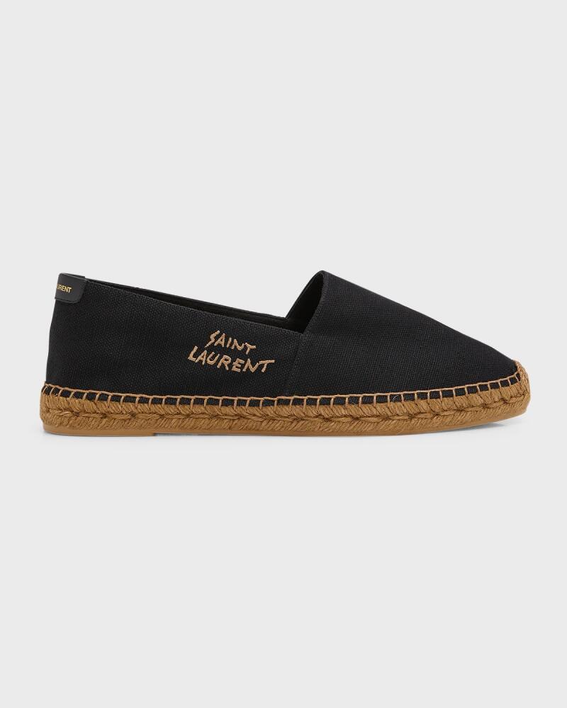 Saint Laurent Men's Logo-Stitched Canvas Espadrilles Cover