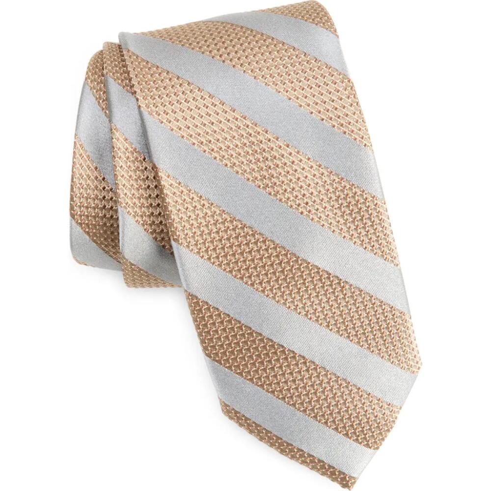 Nordstrom Hyser Stripe Silk Tie in Taupe Cover