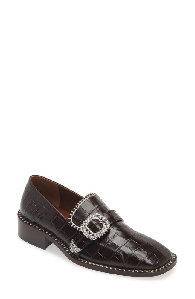 Wales Bonner Croc Embossed Loafer in Light Black Cover