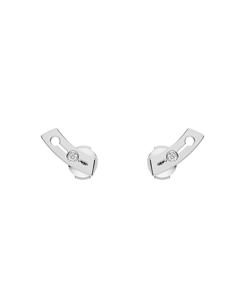 dinh van 18K White Gold Pulse Diamond Small Stud Earrings Cover