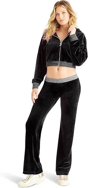 Juicy Couture Cropped Drop Shoulder Track with Arm Bling (Liquorice) Women's Clothing Cover